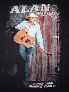 Alan Jackson Tour T Shirt Large Honky Tonk Highway Tour 2018 Country Music Band